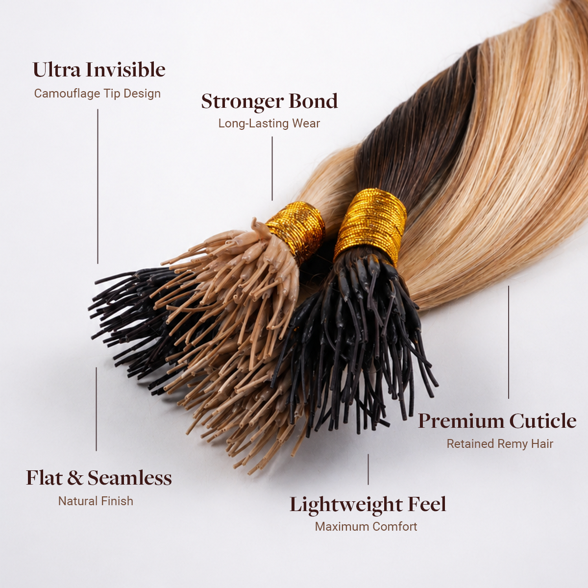 Chocolate Brown (4A) SofGrip Nano Pro Tip Hair Extensions 50-100g
