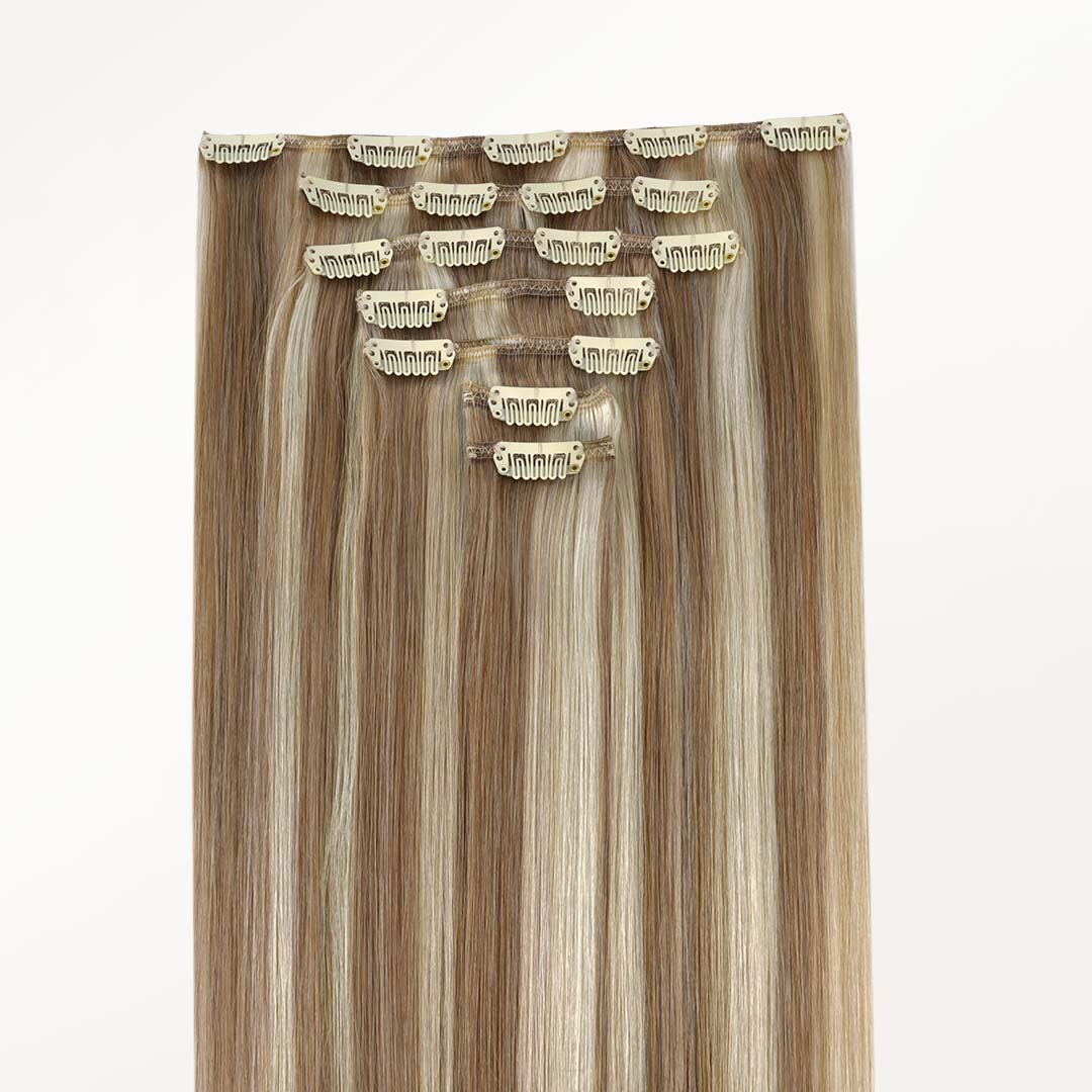 Brown to Platinum Blonde Highlights (PM8G/1000) Classic Clip-Ins (120g-150g)