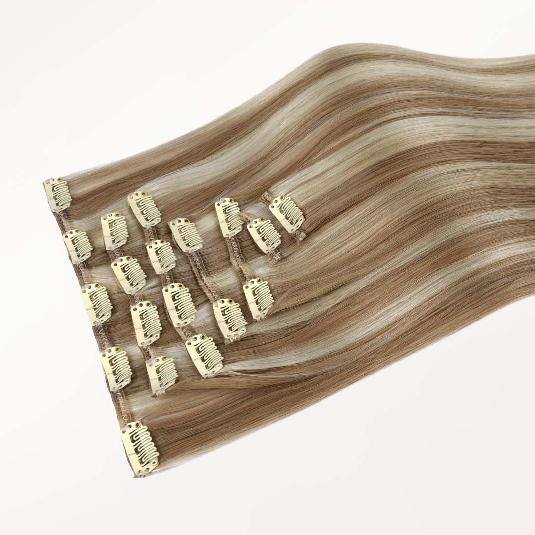 Brown to Platinum Blonde Highlights (PM8G/1000) Classic Clip-Ins (120g-150g)
