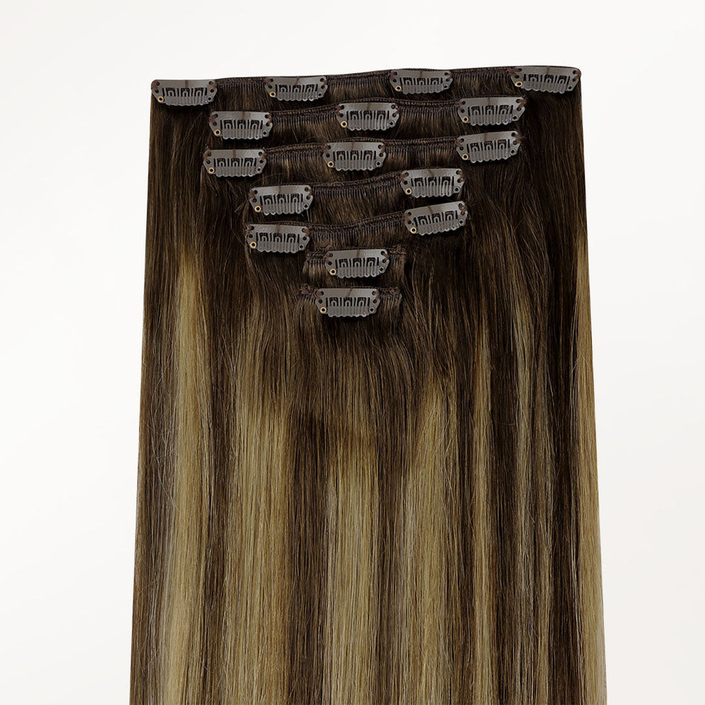 Caramel Blonde Balayage (4/27/4) Classic Clip-Ins (120g-150g)