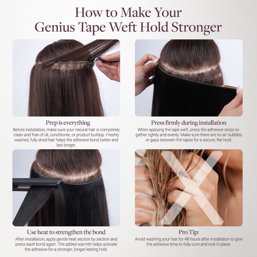 Chocolate Brown (4A) Genius Tape Weft Hair Extensions 50-80g