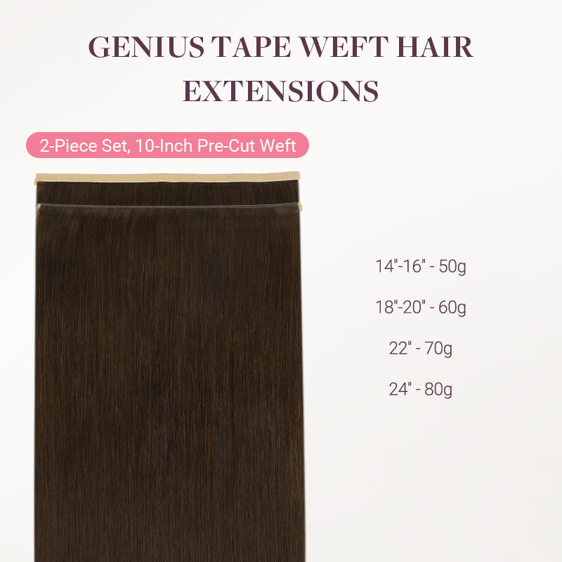 Chocolate Brown (4A) Genius Tape Weft Hair Extensions 50-80g