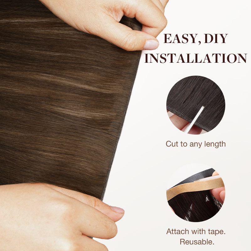 Chocolate Brown (4A) Genius Tape Weft Hair Extensions 50-80g