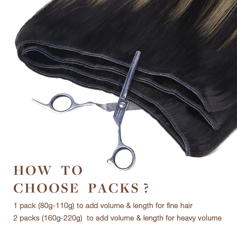 Black to Light Blonde Balayage (1B/19/1B) Sew-In Weft Hair Extensions (80g-120g) [clearance]