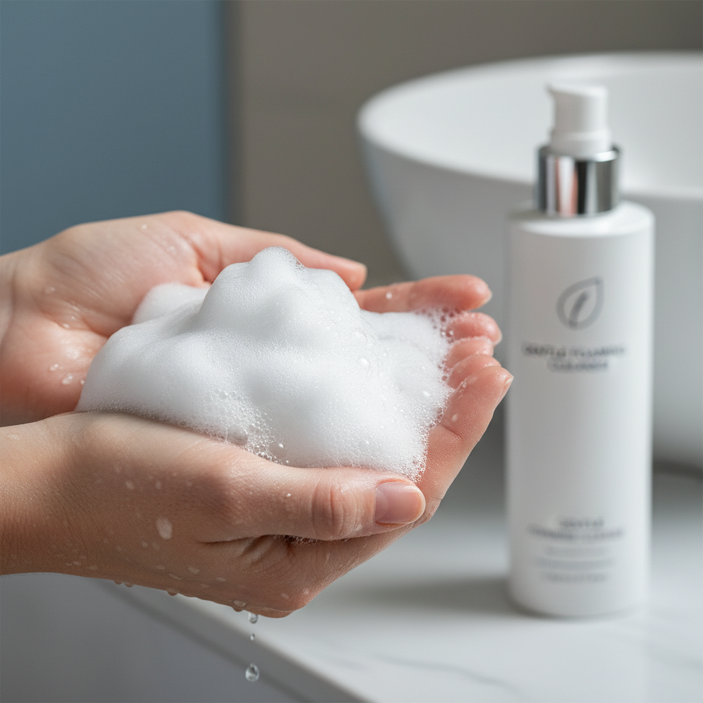 Gentle Foaming Cleanser foam texture